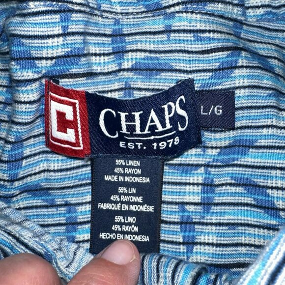 Chaps Men's‎ Shirt Classic Fit Button Down Collared Shirt Large EUC - Picture 4 of 4
